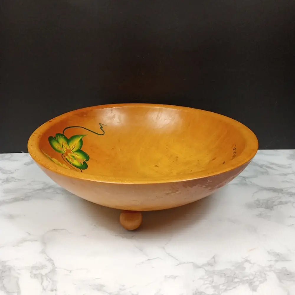 Handmade Dough Bowl Footed Solid Wood ( Vintage ) Decor