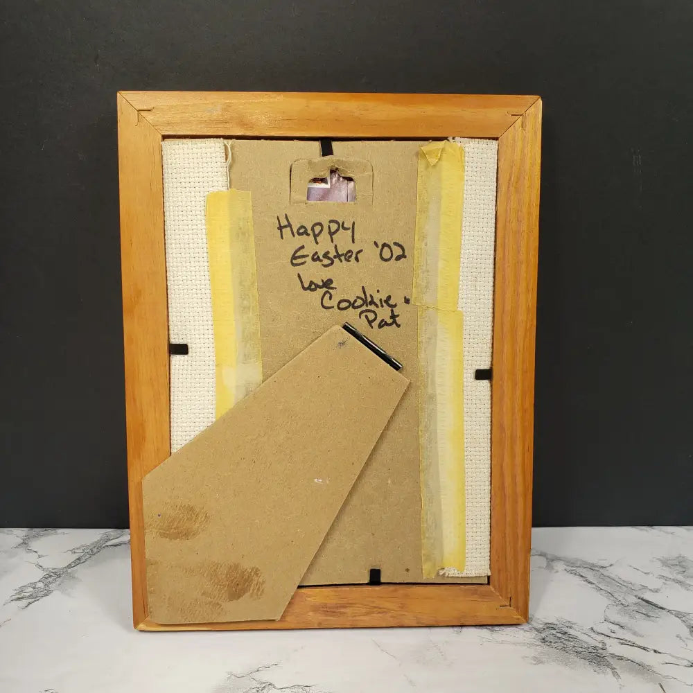 Handmade Framed Religious Needlepoint Vintage Decor