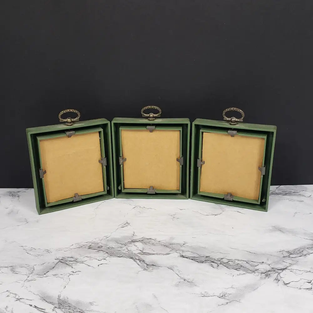 Handmade Framed Small Needlepoints Three Vintage Decor