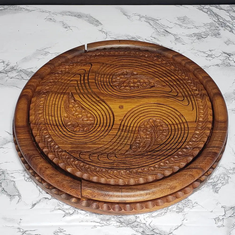 Handmade German Black Forest Solid Wood Collapsable Basket Three Compartment (Vintage) Decor