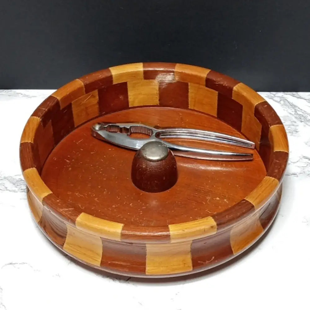 Handmade San Fransiscan Nut Bowl With Cracker ( Vintage ) Decor