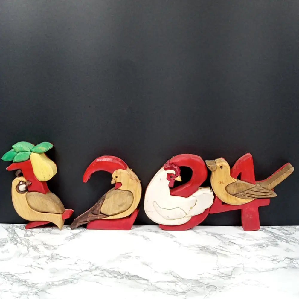 Handmade Solid Wood Twelve Days Of Christmas Vintage Decor