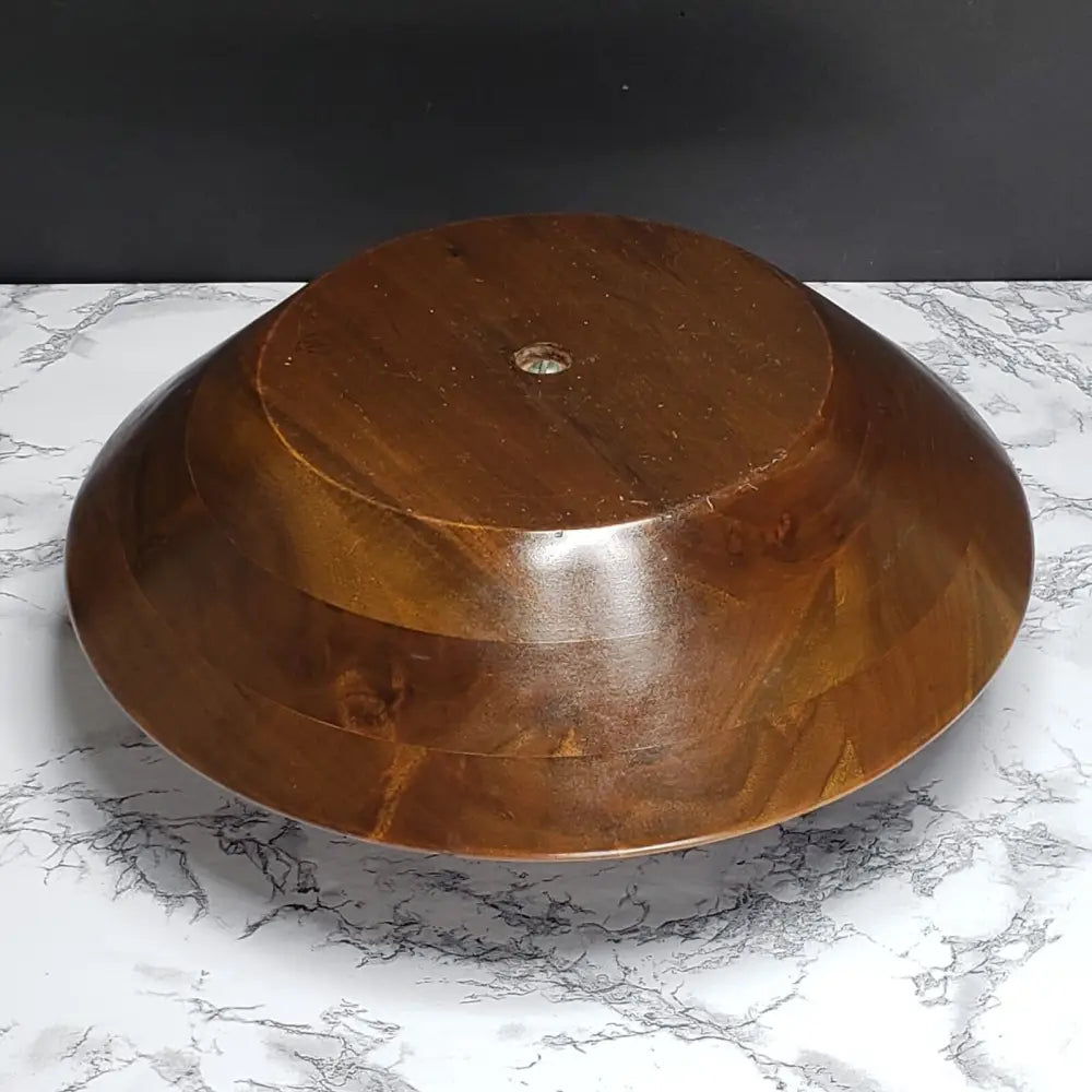 Handmade Walnut Bowl Two Tier Solid Wood Vintage Decor