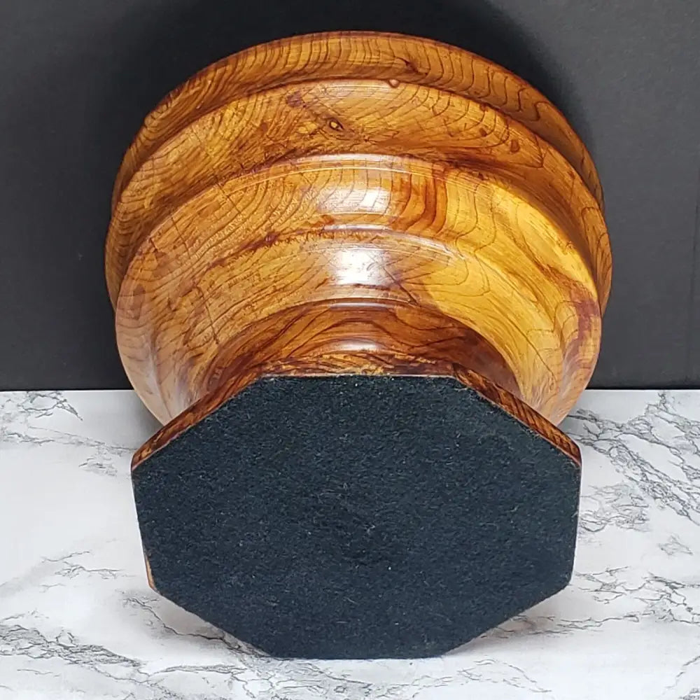 Handmade Wood Pedestal Bowl With Fruit Vintage Decor