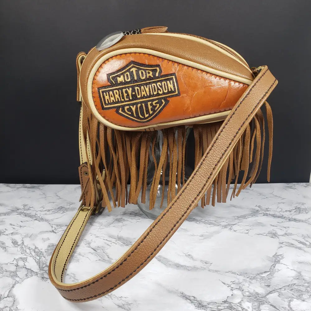 Harley Davidson Handmade Leather Purse Dual Gas Tank Vintage Handbags