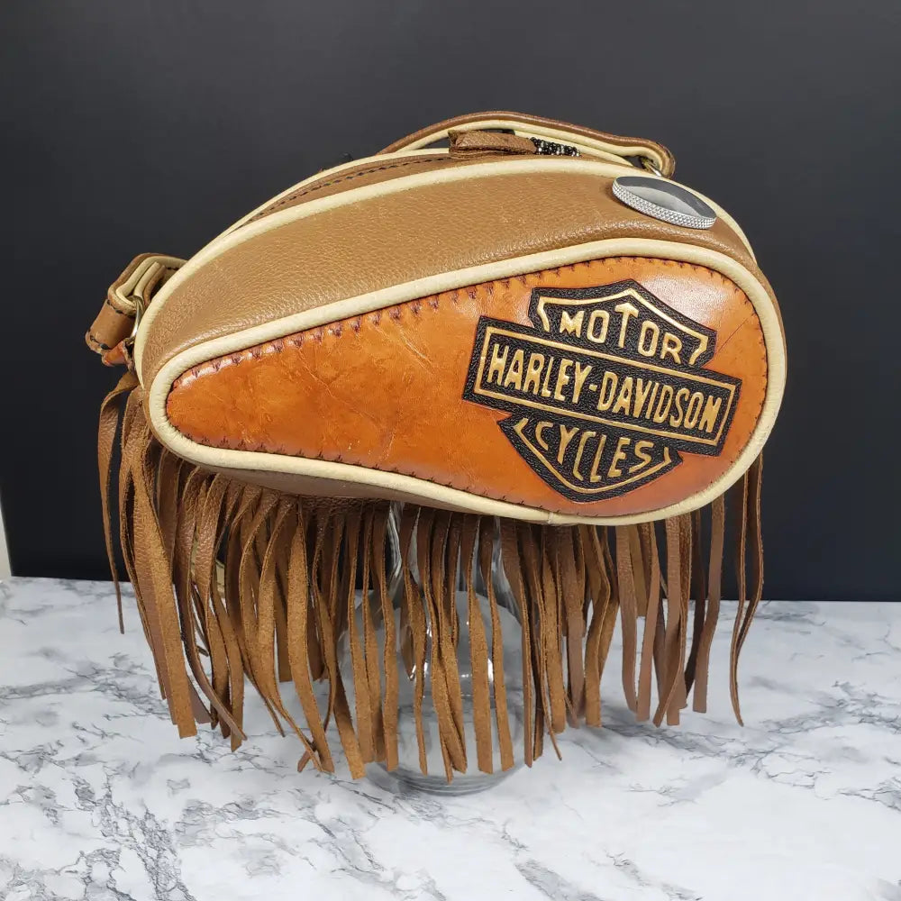 Harley Davidson Handmade Leather Purse Dual Gas Tank Vintage Handbags