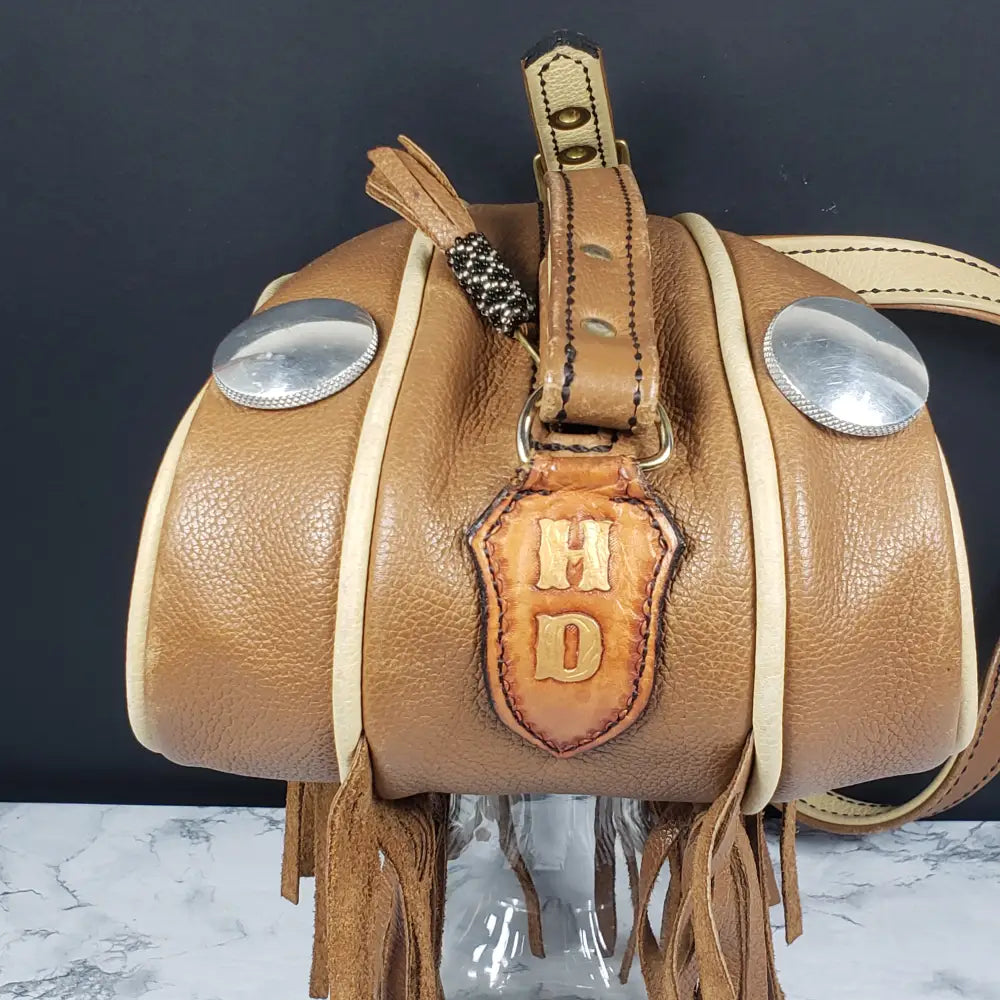 Harley Davidson Handmade Leather Purse Dual Gas Tank Vintage Handbags