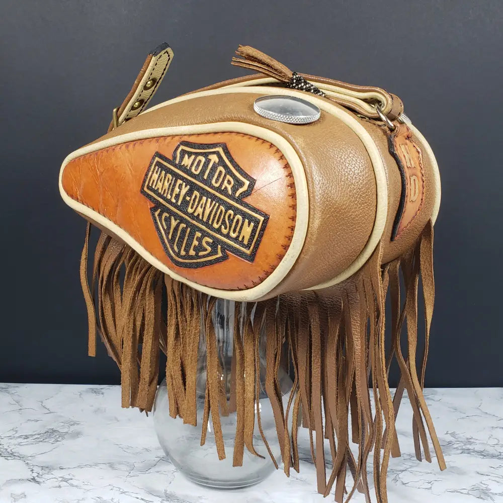 Harley Davidson Handmade Leather Purse Dual Gas Tank Vintage Handbags