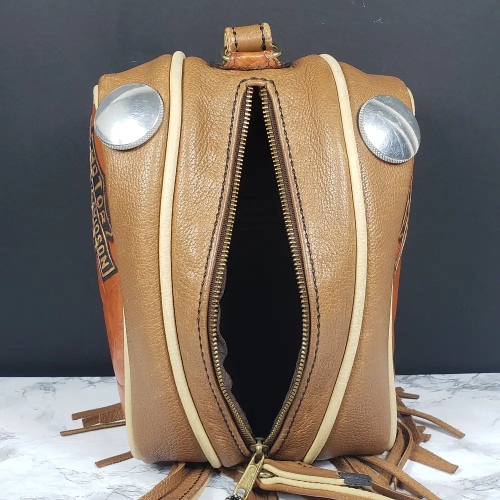 Harley Davidson Handmade Leather Purse Dual Gas Tank Vintage Handbags