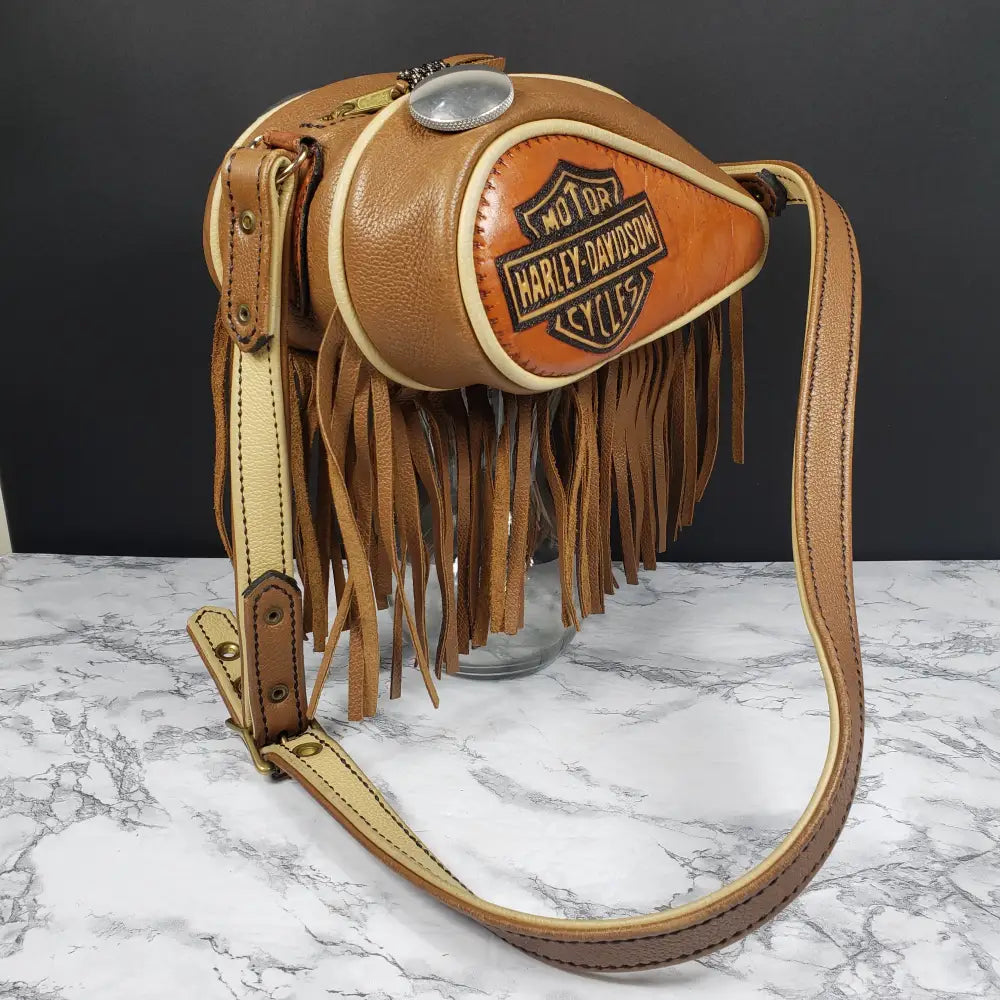 Harley Davidson Handmade Leather Purse Dual Gas Tank Vintage Handbags