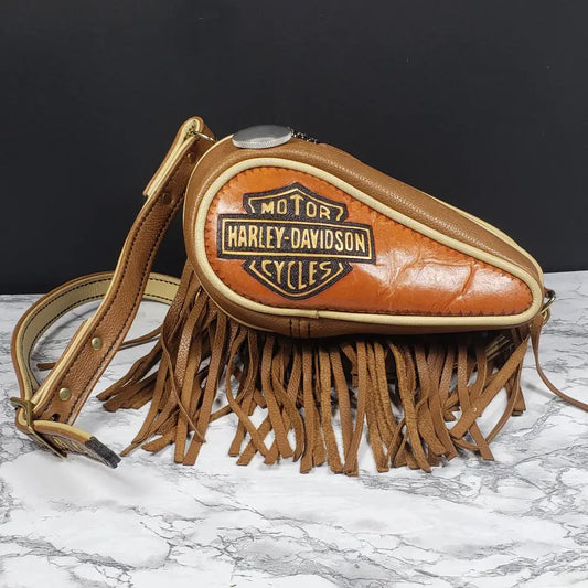 Harley Davidson Handmade Leather Purse Dual Gas Tank Vintage Handbags