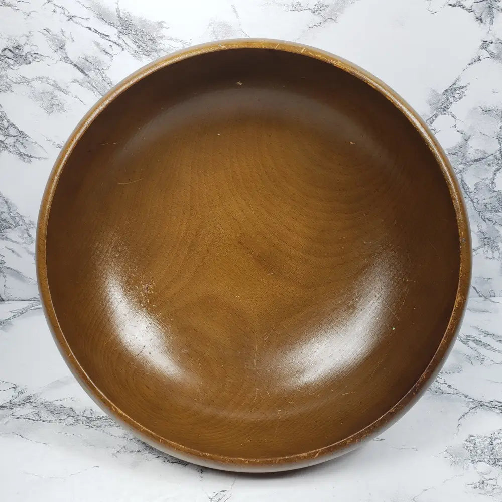 Hellerware Wood Bowl Chrome Pedestal Vintage Decor