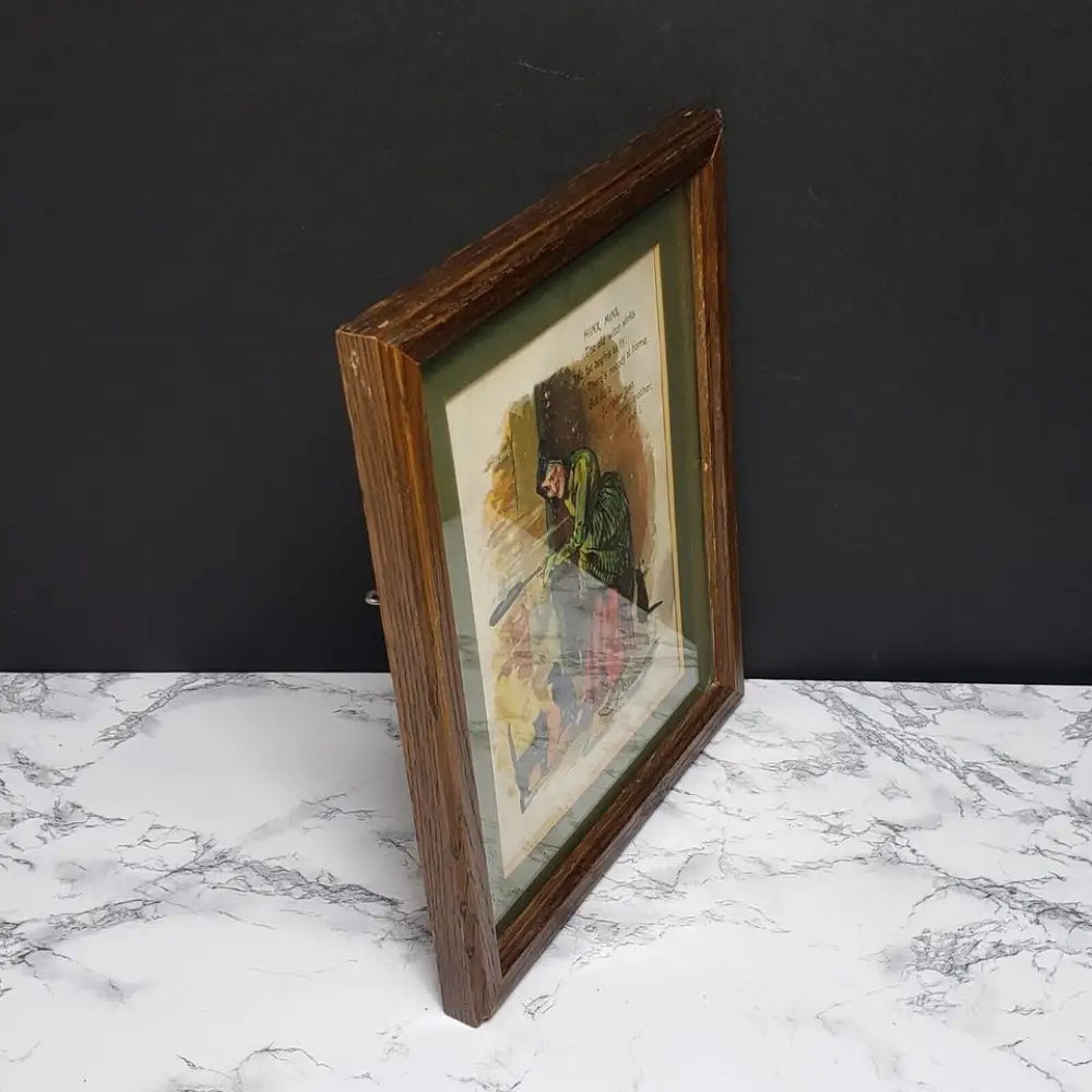 Framed Hinx Minx Nursery Rhyme Vintage Book Page - Decor