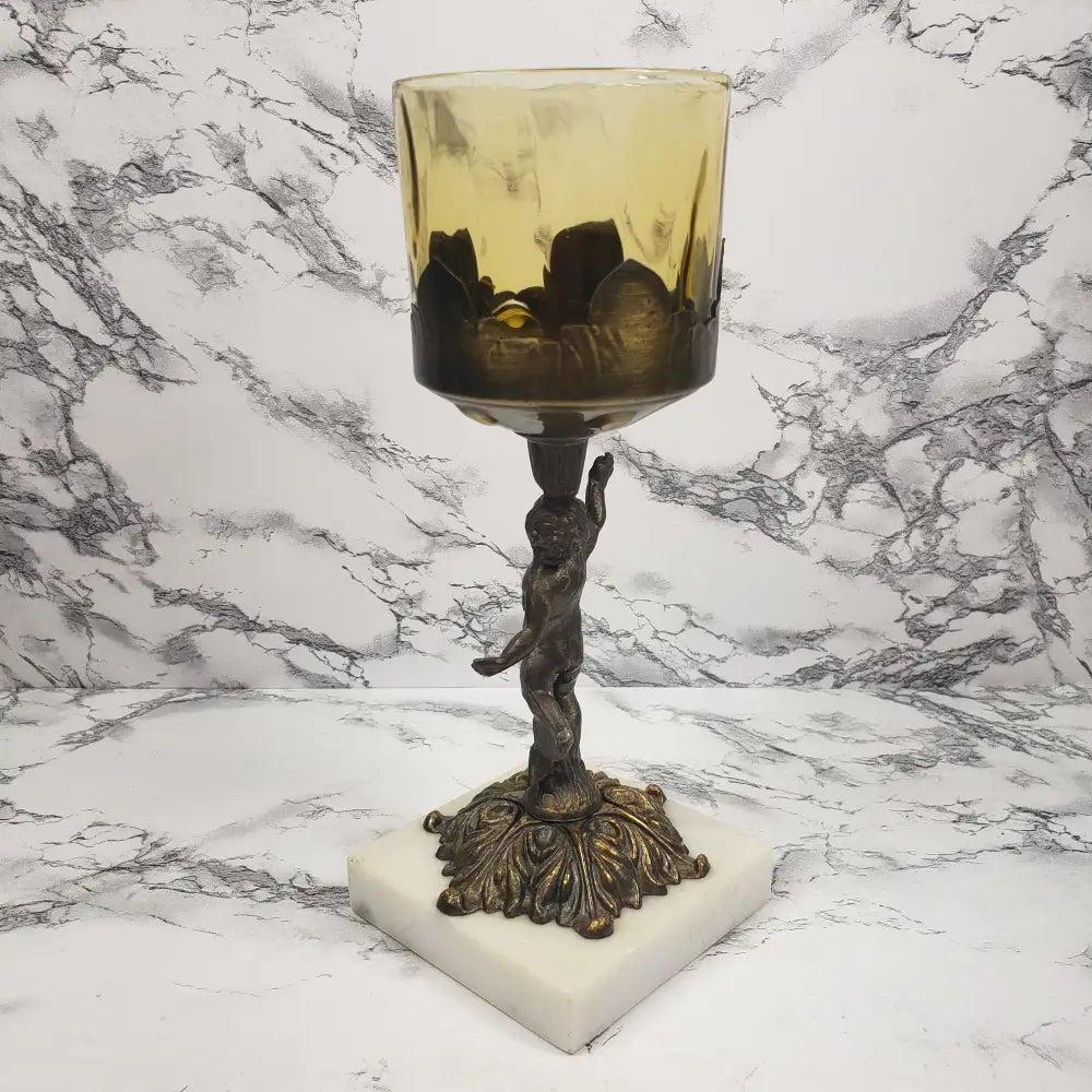 Hollywood Regency Cherub Candle Holder Vintage Decor