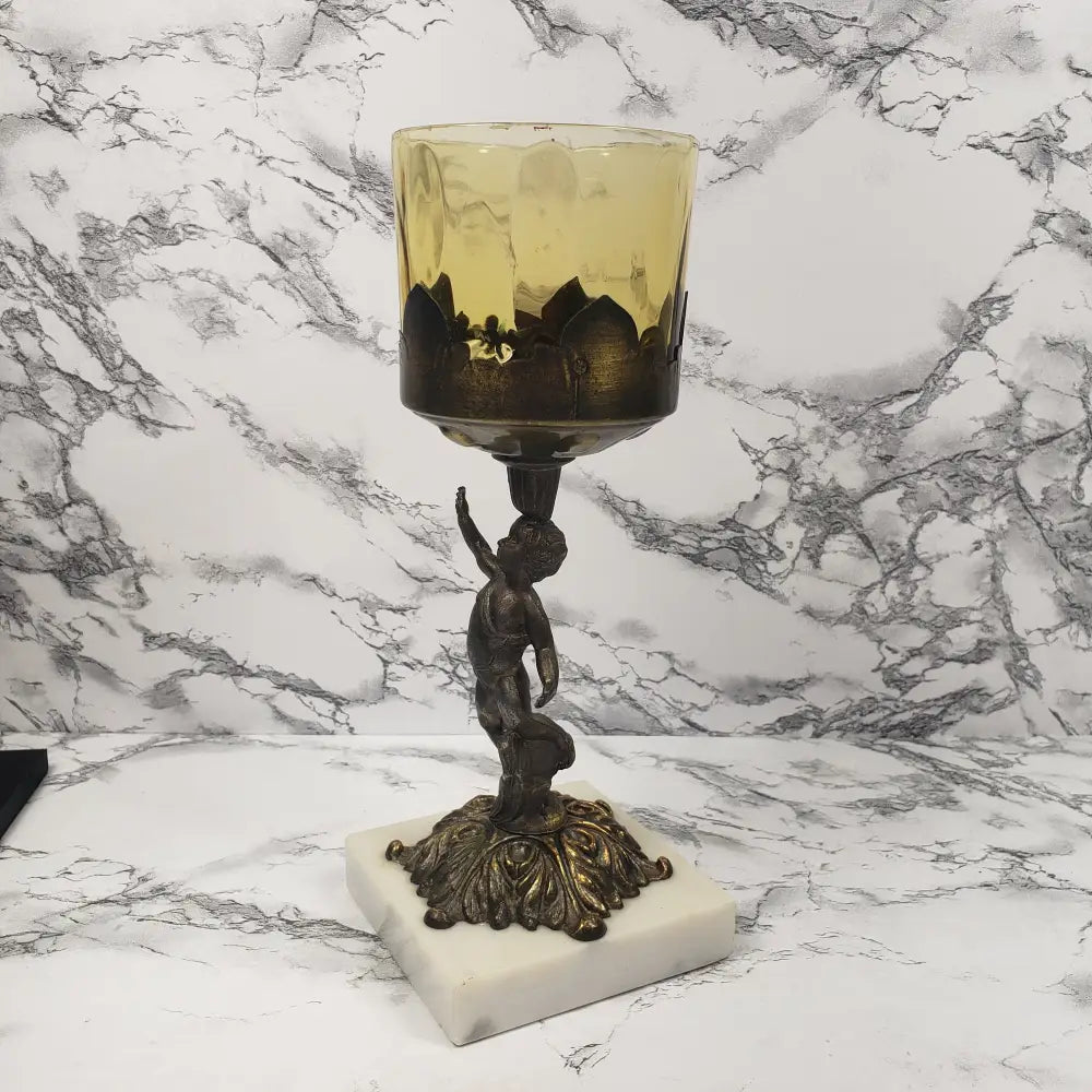 Hollywood Regency Cherub Candle Holder Vintage Decor