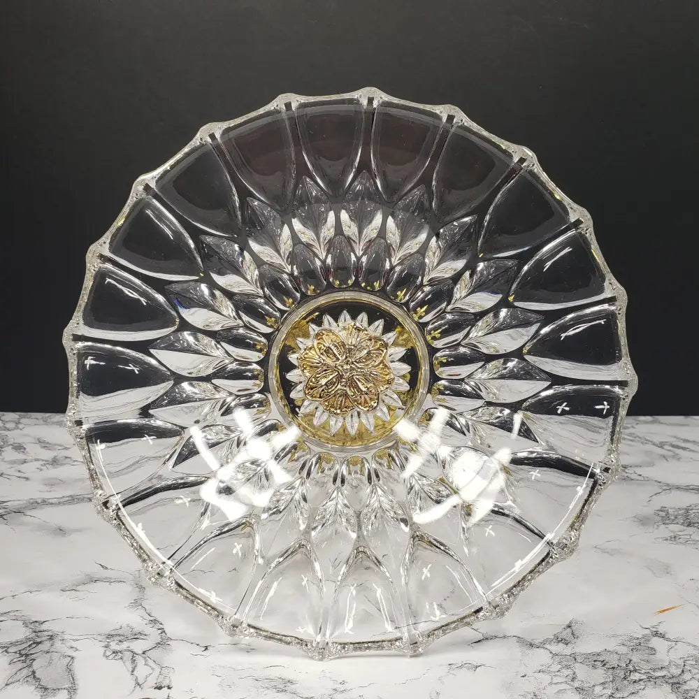 Hollywood Regency Crystal Pedestal Centerpiece Vintage Decor