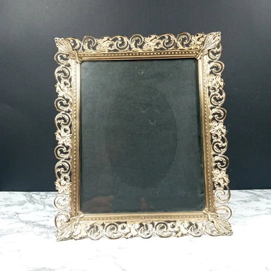 Hollywood Regency Filigree 8X10 Picture Frame Mid Century Decor