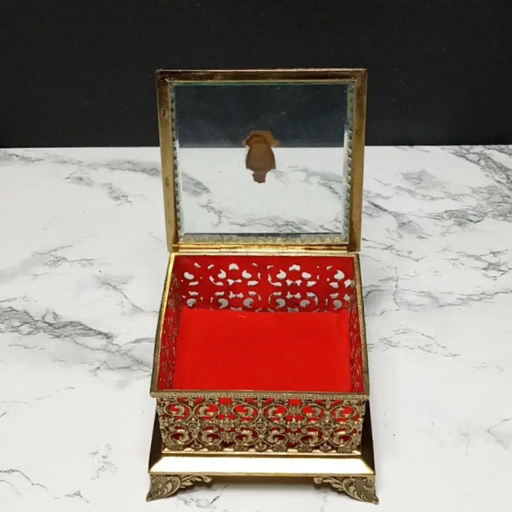 Hollywood Regency Filigree Trinket Box ( Vintage ) Decor