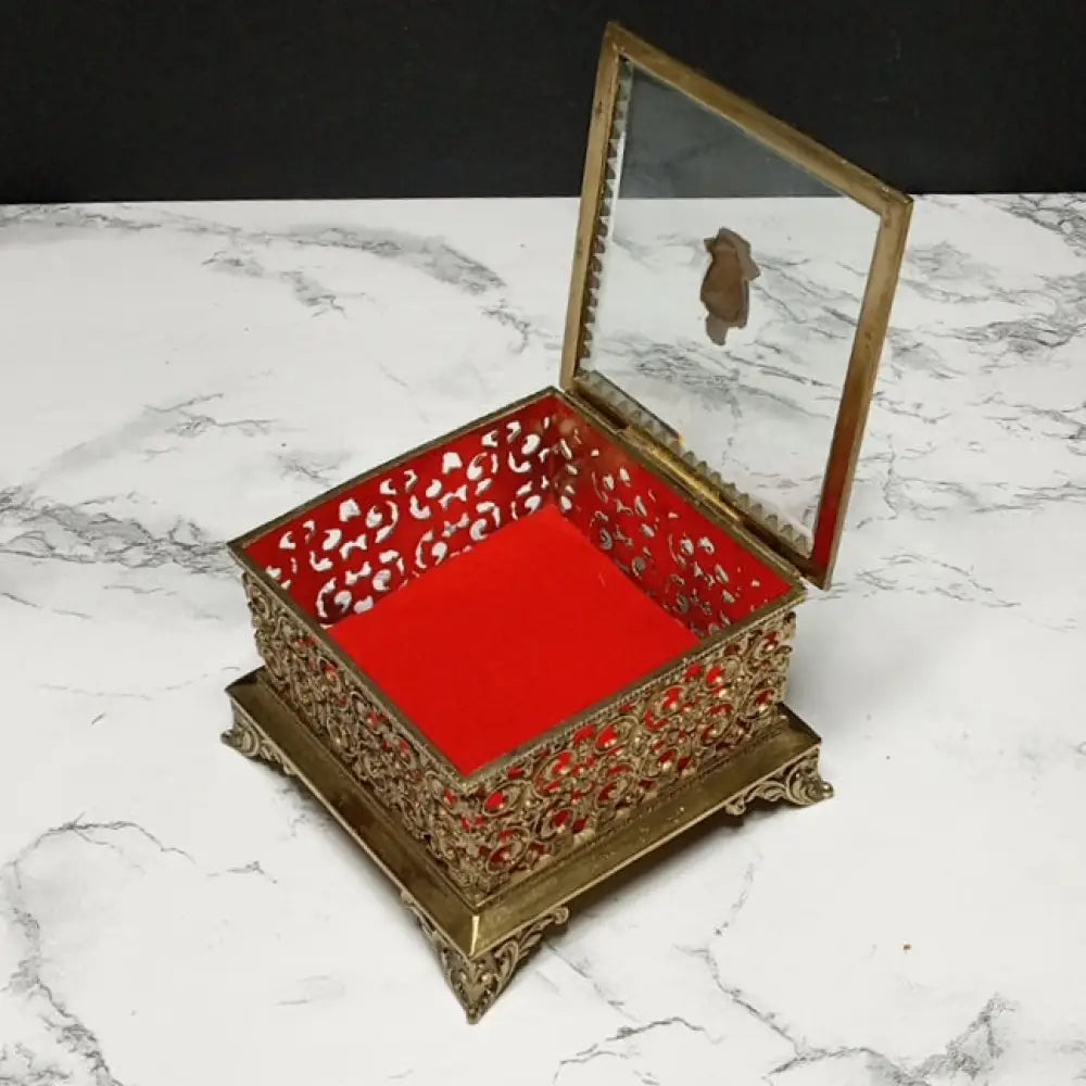 Hollywood Regency Filigree Trinket Box ( Vintage ) Decor