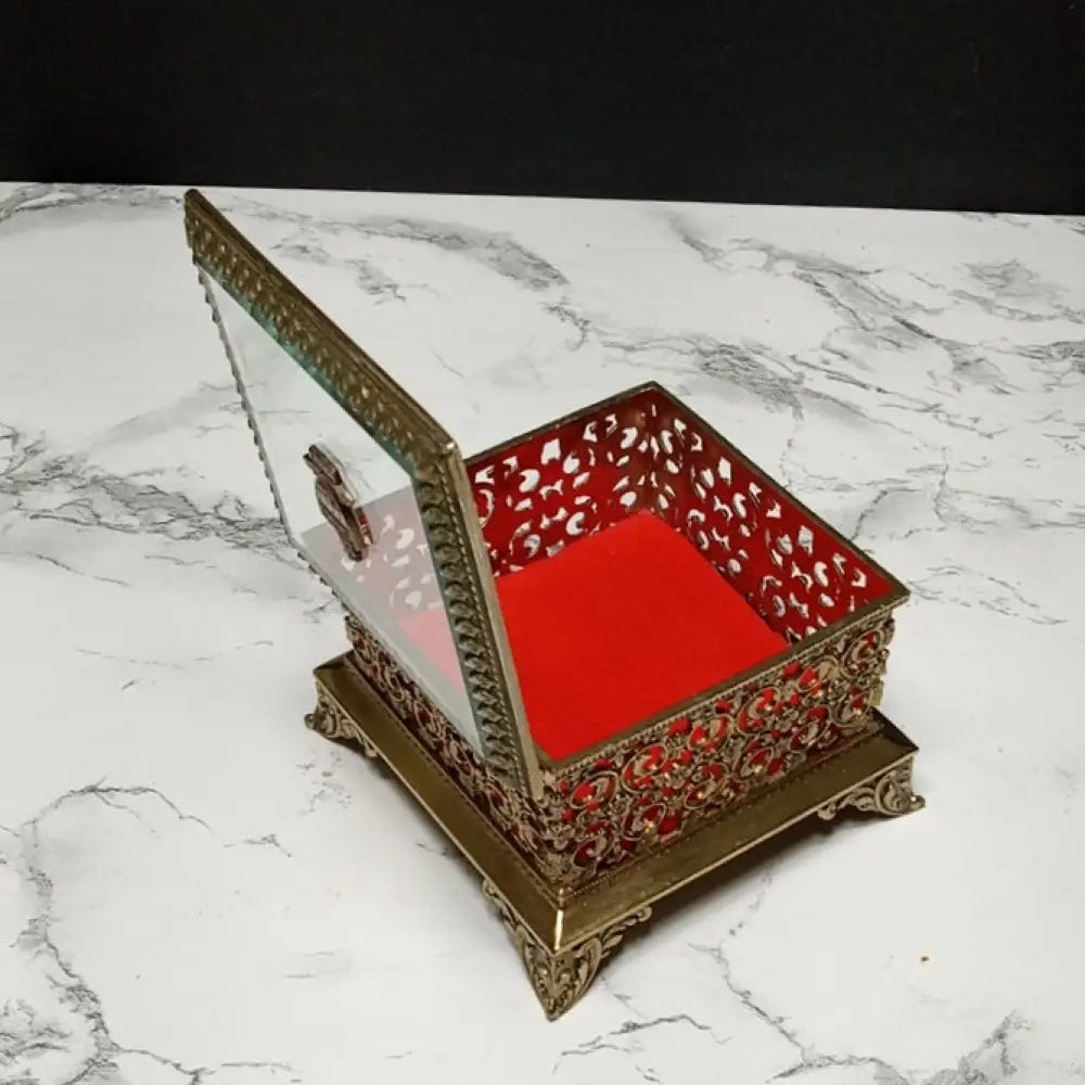 Hollywood Regency Filigree Trinket Box ( Vintage ) Decor