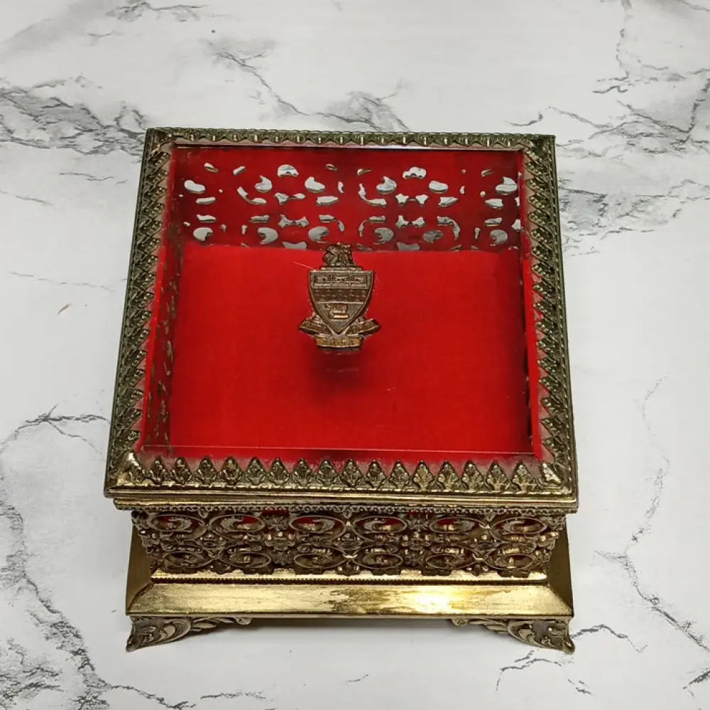 Hollywood Regency Filigree Trinket Box ( Vintage ) Decor