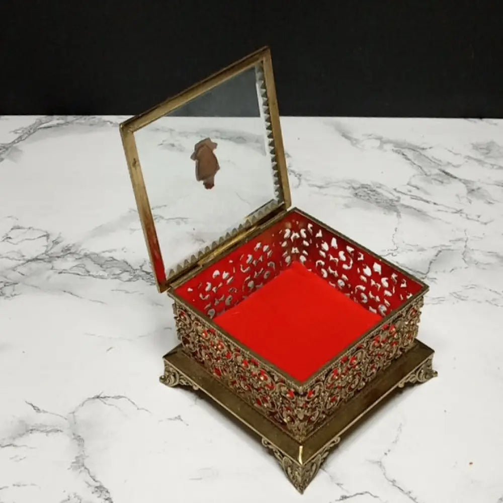 Hollywood Regency Filigree Trinket Box ( Vintage ) Decor