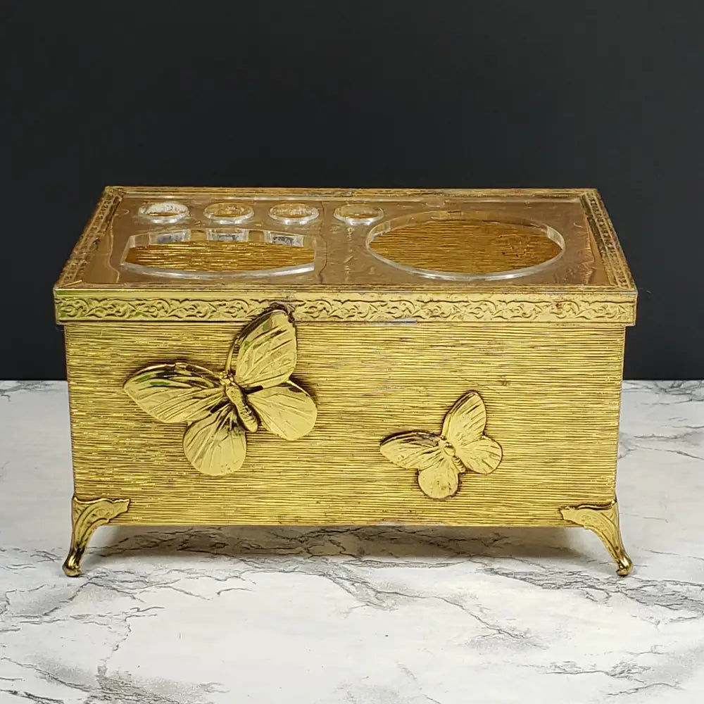Hollywood Regency Vanity Makeup Organizer Vintage Decor