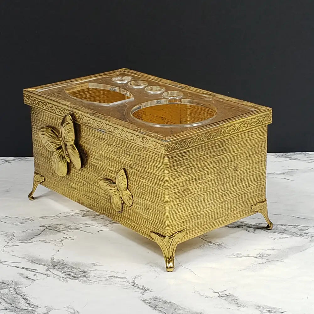 Hollywood Regency Vanity Makeup Organizer Vintage Decor