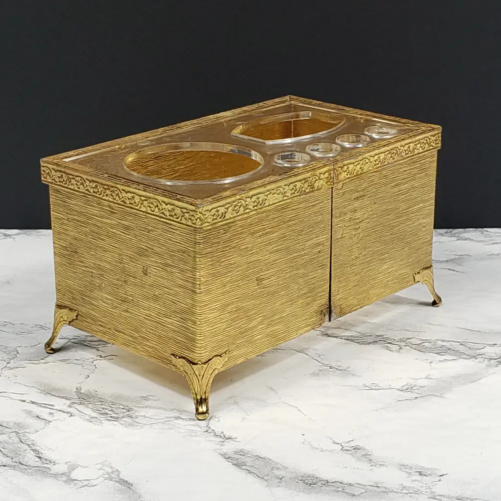 Hollywood Regency Vanity Makeup Organizer Vintage Decor