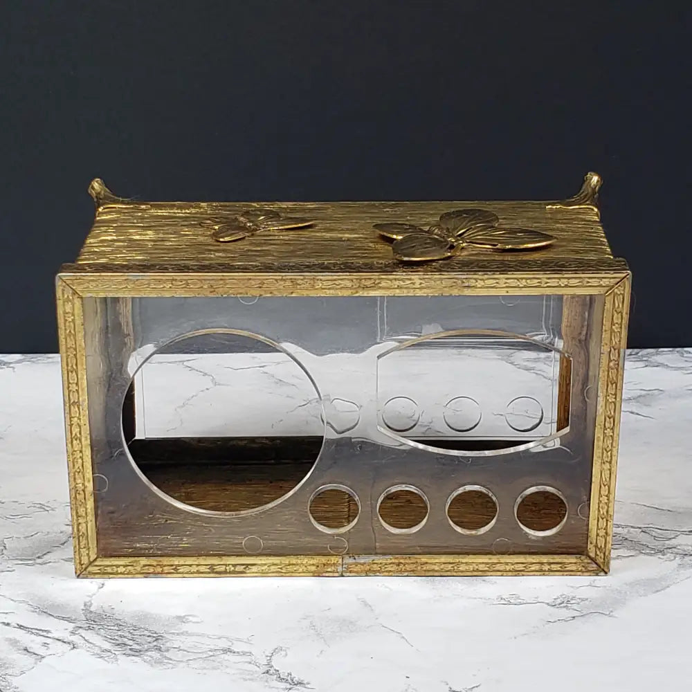 Hollywood Regency Vanity Makeup Organizer Vintage Decor