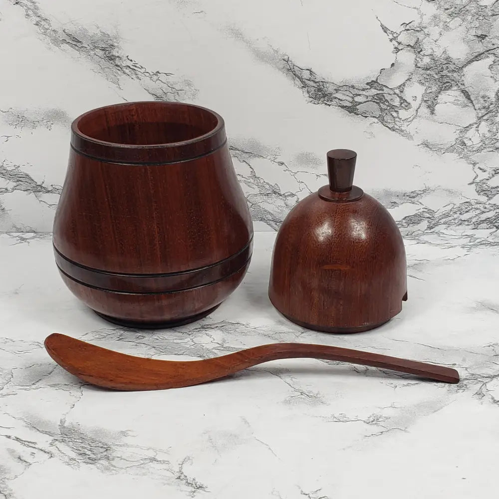 Honey Server Bavarian Black Forest Handmade Solid Wood Vintage Decor