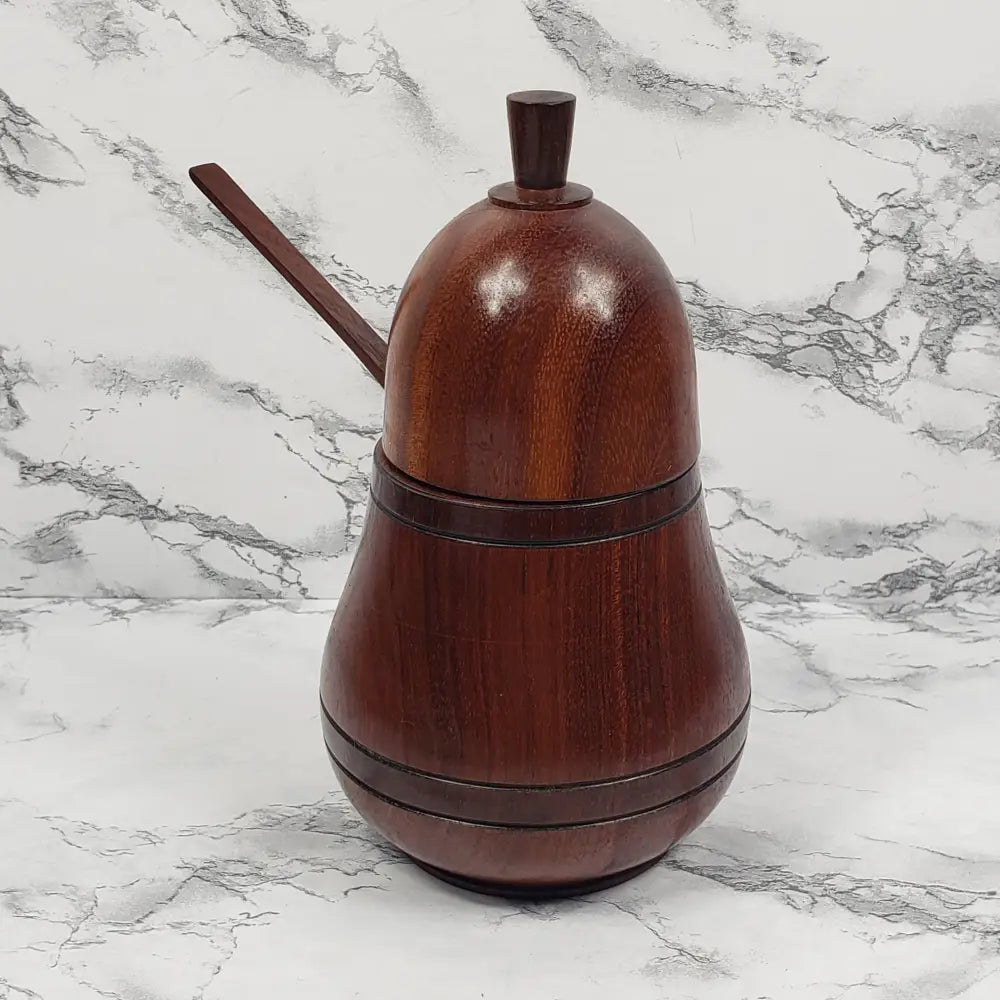 Honey Server Bavarian Black Forest Handmade Solid Wood Vintage Decor