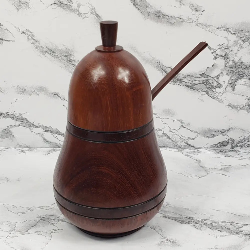 Honey Server Bavarian Black Forest Handmade Solid Wood Vintage Decor