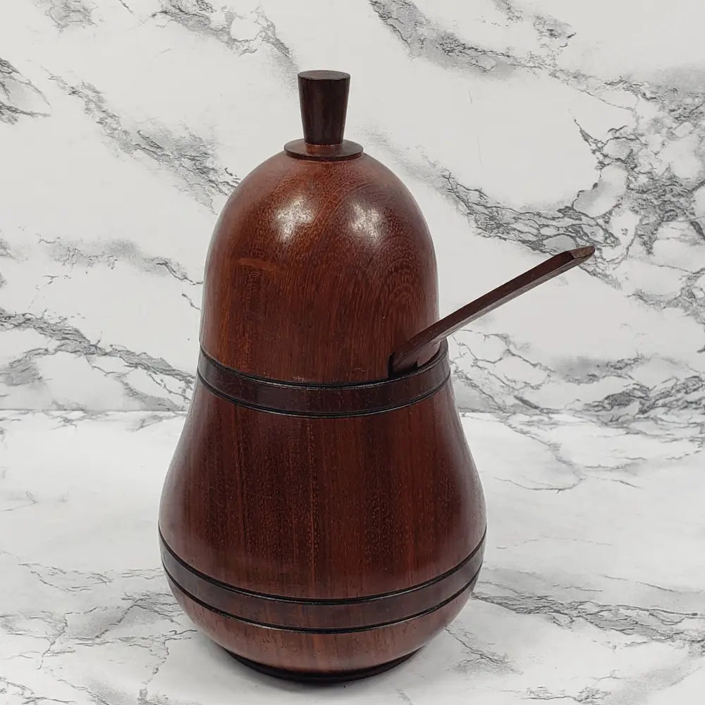 Honey Server Bavarian Black Forest Handmade Solid Wood Vintage Decor