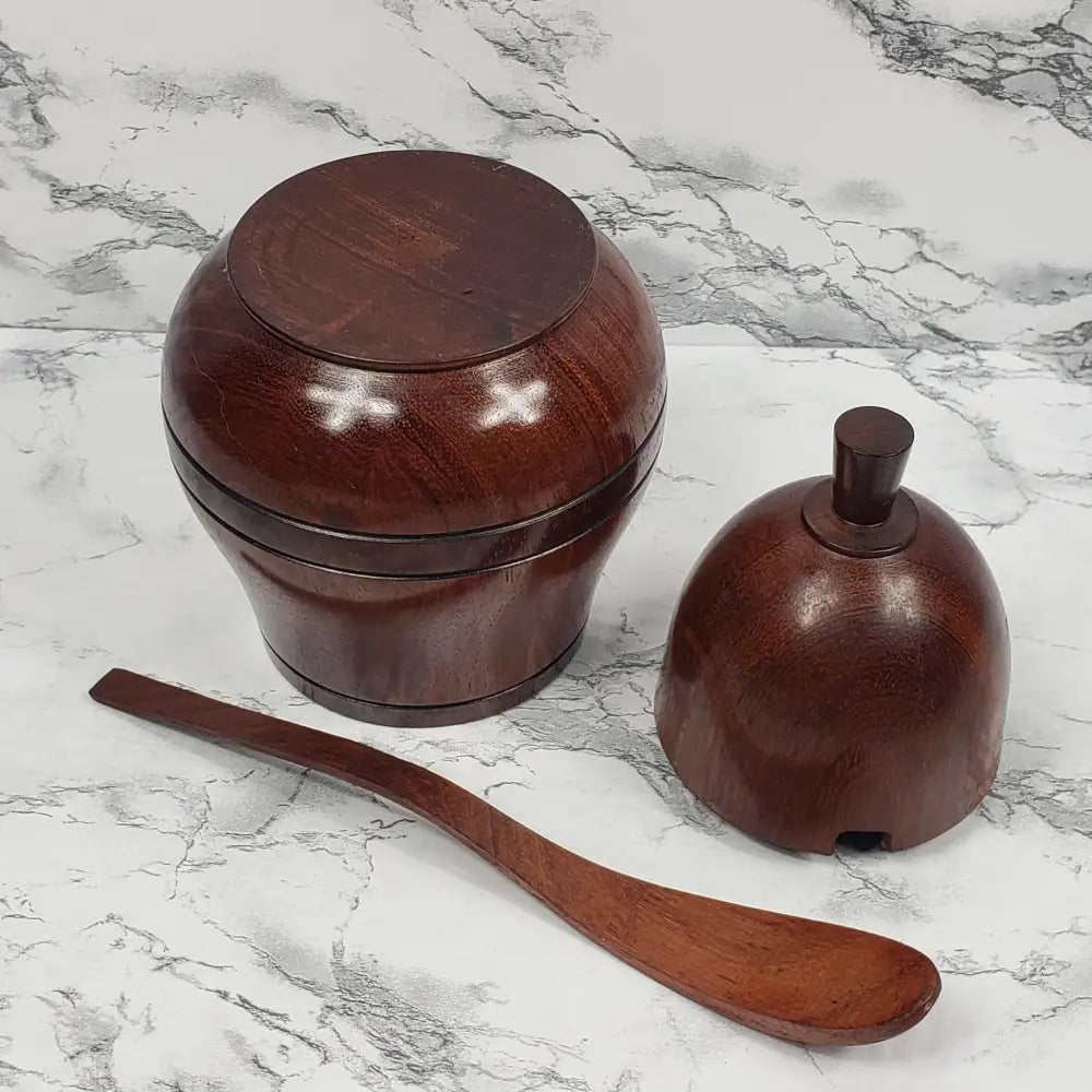 Honey Server Bavarian Black Forest Handmade Solid Wood Vintage Decor