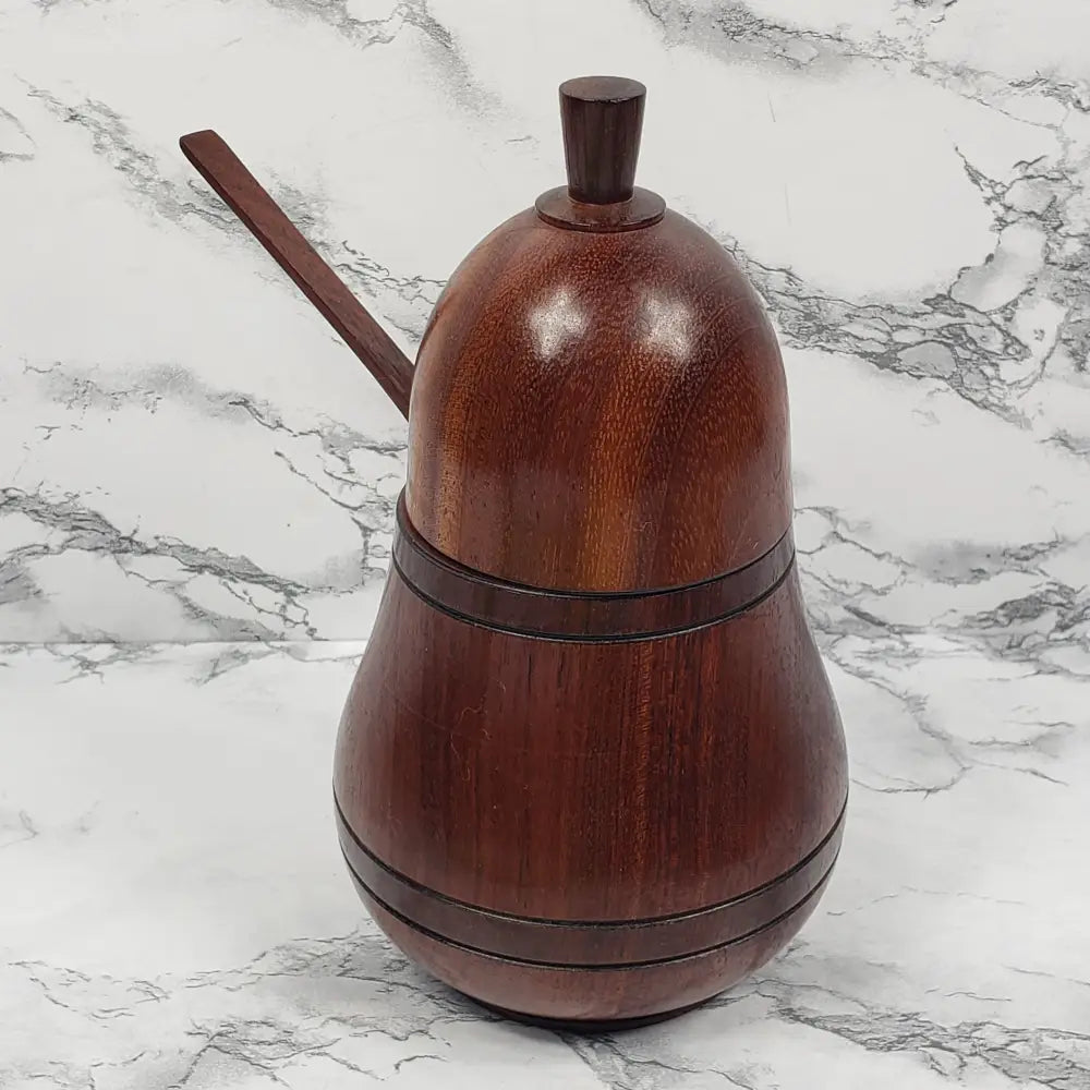 Honey Server Bavarian Black Forest Handmade Solid Wood Vintage Decor