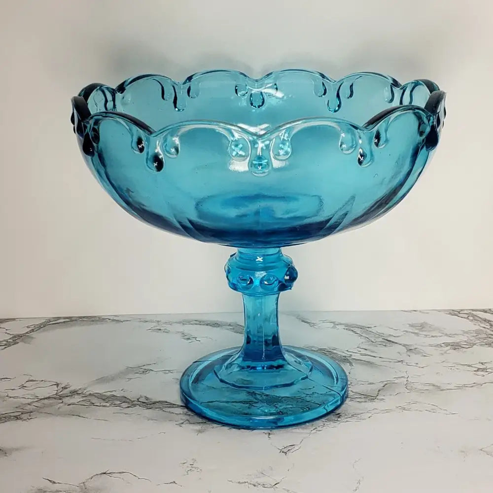 Ice Blue Indiana Teardrop Compote - Decor