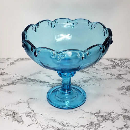 Ice Blue Indiana Teardrop Compote - Decor