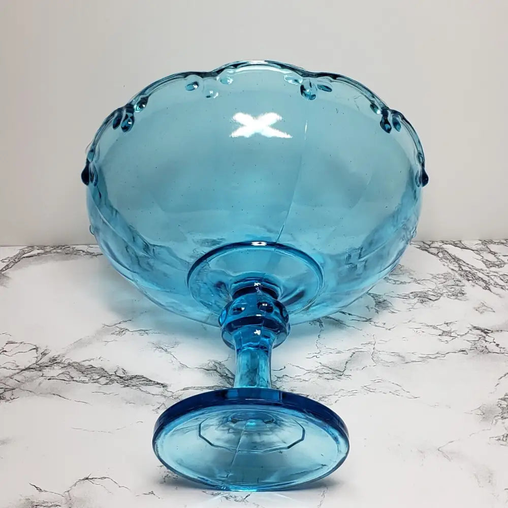 Ice Blue Indiana Teardrop Compote - Decor