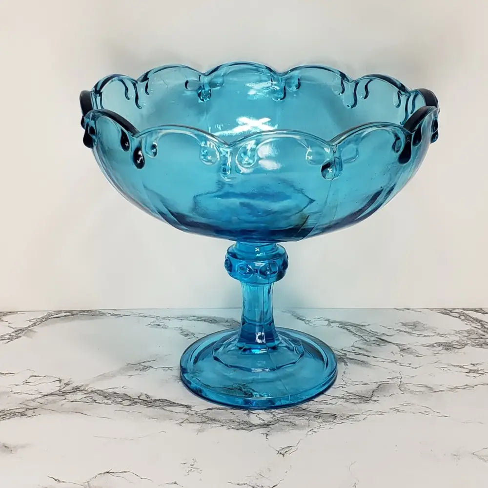 Ice Blue Indiana Teardrop Compote - Decor