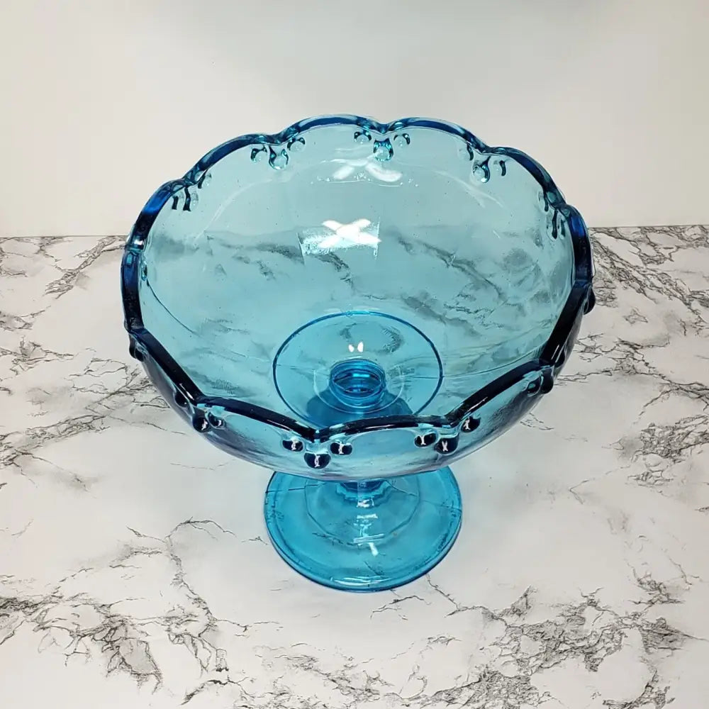 Ice Blue Indiana Teardrop Compote - Decor