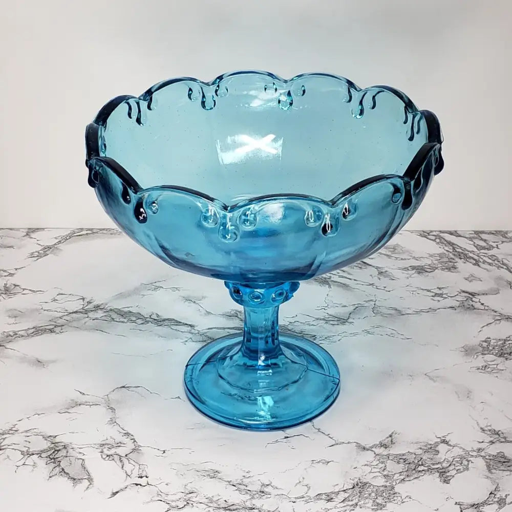 Ice Blue Indiana Teardrop Compote - Decor