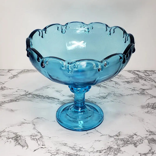 Ice Blue Indiana Teardrop Compote - Decor