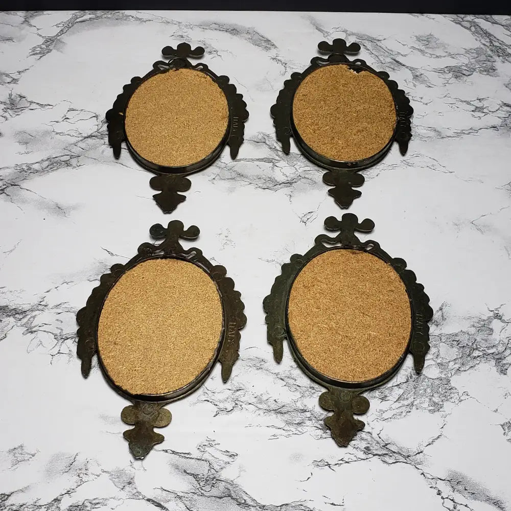Italian Filigree Framed Small Pictures 4Pc (Vintage) Decor