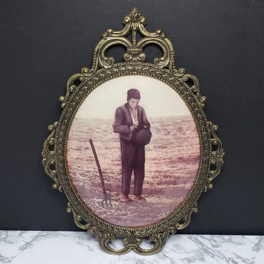 Italian Filigree Large 17 x 12 Framed Bubble Glass Farm