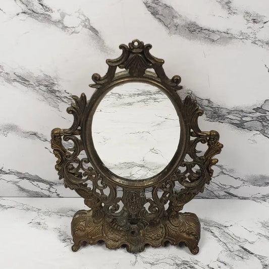 Italian Filigree Vanity Mirror Small Vintage Decor