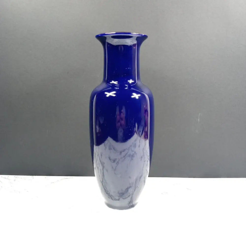 Japanese Cobalt Blue Porcelain Vase Vintage Decor
