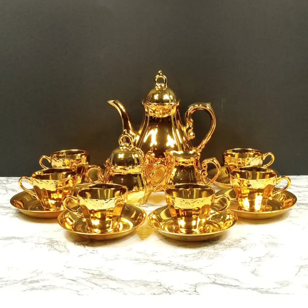 Japanese Gold Gilded Musical Tea Set Vintage