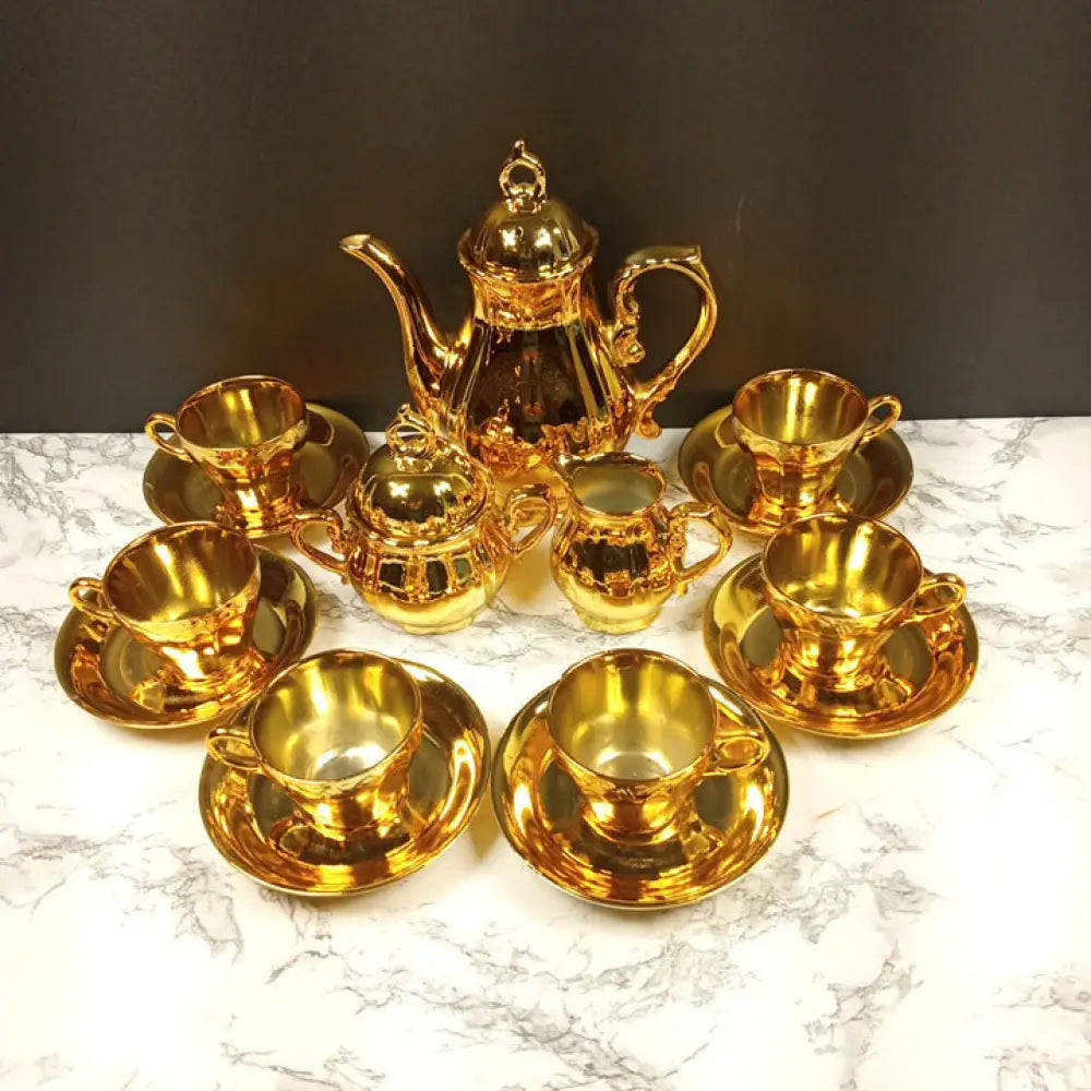 Japanese Gold Gilded Musical Tea Set Vintage