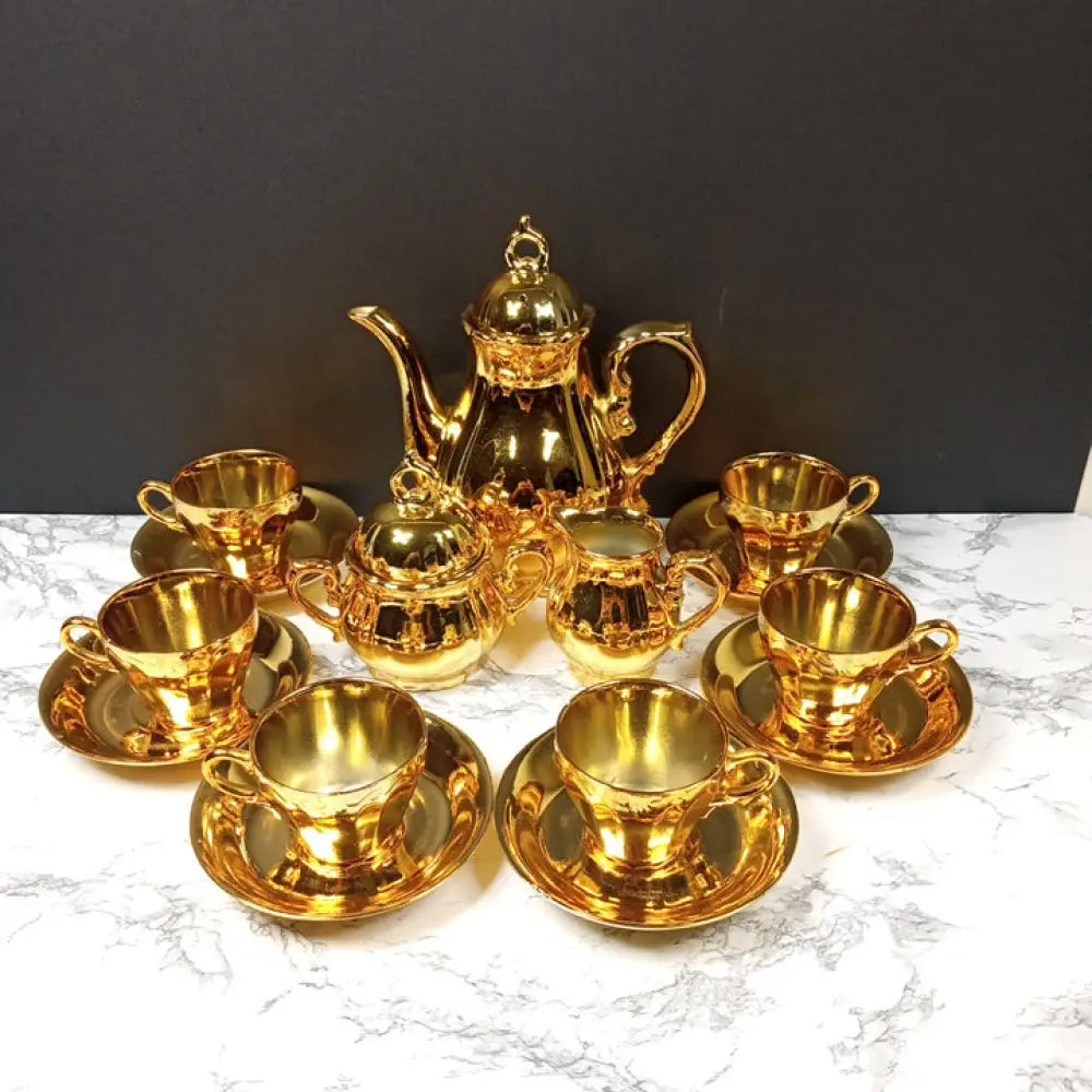 Japanese Gold Gilded Musical Tea Set Vintage